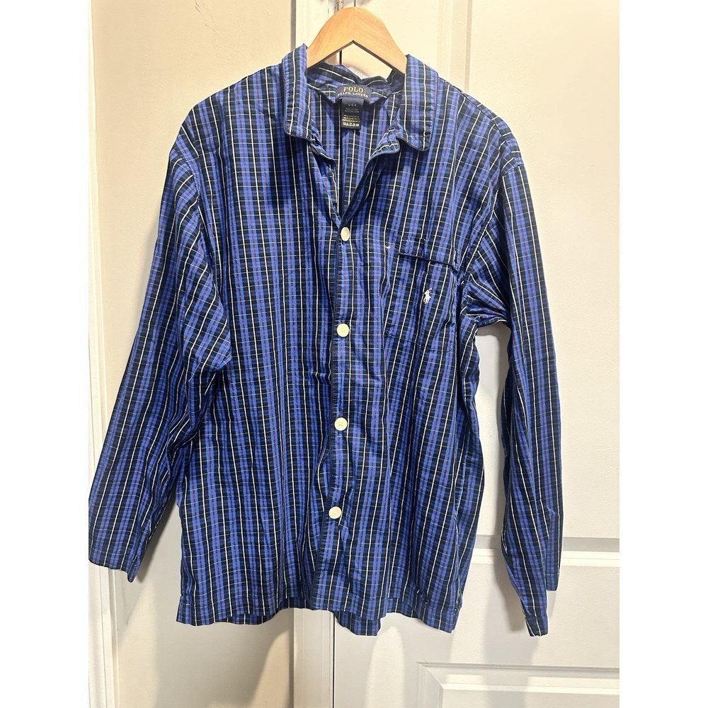 Polo Ralph Lauren‎ Men's Blue Plaid Pajama Top Large
